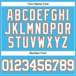 Custom Name and Number Authentic Baseball Jersey in Sky Blue White-Orange - Personalized Team Gear Personalized Sky Blue