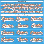 Custom Name and Number Sky Blue White-Orange Hockey Jersey with Lace Neck - Personalized Team Jersey Personalized Sky Blue