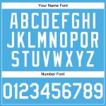 Custom Team Name and Number Performance T-Shirt in Sky Blue and White - Personalized Athletic Tee Personalized Sky Blue White