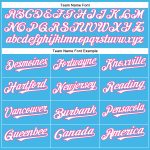 Custom Name and Number Baseball Jersey | Personalized Sky Blue White-Pink Authentic Team Jersey Personalized Sky Blue White-Pink