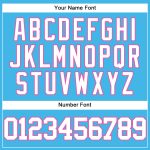 Custom Name and Number Baseball Jersey | Personalized Sky Blue White-Pink Authentic Team Jersey Personalized Sky Blue White-Pink