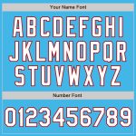 Custom Sky Blue Baseball Jersey with Red White Arm Shapes, Personalized Name and Number - Authentic Team Apparel Personalized