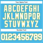 Personalized Authentic Baseball Jersey in Sky Blue with White and Yellow Highlights Personalized Sky Blue White-Yellow Authentic