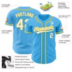Custom Name and Number Sky Blue Yellow Authentic Baseball Jersey - Personalized Team Jersey Personalized Sky Blue White-Yellow