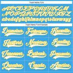 Custom Name Number Hockey Jersey Sky Blue White Yellow Lace Neck - Personalized Team Gear Personalized Sky Blue White-Yellow