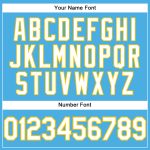 Custom Team Name Number Performance T-Shirt in Sky Blue White Yellow - Personalized Sportswear Personalized Sky Blue White-Yellow