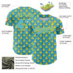 Personalized Animal Duck Baseball Jersey - 3D Sky Blue Yellow Pattern, Custom Name & Number Personalized Sky Blue Yellow