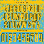 Custom Soccer Uniform Jersey with Personalized Name and Number - Sky Blue Yellow Black Sublimation Design Personalized Sky