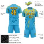 Custom Soccer Uniform Jersey with Personalized Name and Number - Sky Blue Yellow Black Sublimation Design Personalized Sky