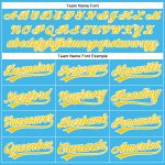 Custom Authentic Baseball Jersey with Personalized Name & Number - Sky Blue Yellow-White Team Design Personalized Sky Blue
