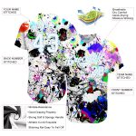 Custom Name Number Personalized 3D Baseball Jersey Graffiti Pattern White Light Blue Authentic Team Gear Personalized Splashes