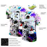 Personalized 3D Performance T-Shirt with Graffiti Pattern in White and Light Blue Personalized Splashes Graffiti Pattern