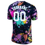 Custom Name Number 3D Performance T-Shirt - Graffiti Pattern White Light Blue, Personalized Team Apparel Personalized Splashes