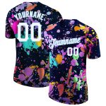 Custom Name Number 3D Performance T-Shirt - Graffiti Pattern White Light Blue, Personalized Team Apparel Personalized Splashes