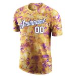 Custom Name and Number Personalized 3D Performance T-Shirt White-Royal Graffiti Pattern for Team Sports Personalized Splashes