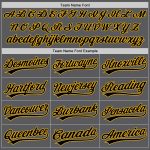 Custom Personalized Steel Gray Black Gold Baseball Jersey - Team Name & Number Authentic Personalized Steel Gray Black-Gold