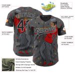 Custom Jazz Music Baseball Jersey - Personalized Steel Gray 3D Pattern with Name and Number Personalized Steel Gray Black-Gray