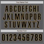 Custom Name and Number Authentic Baseball Jersey in Steel Gray, Black, and Old Gold - Personalized Team Apparel Personalized