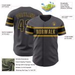 Custom Name and Number Authentic Baseball Jersey in Steel Gray, Black, and Old Gold - Personalized Team Apparel Personalized