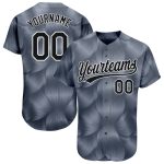 Custom Name and Number Baseball Jersey - Personalized 3D Pattern Design in Steel Gray and Black-White Personalized Steel