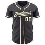Custom Name and Number Authentic Baseball Jersey in Steel Gray Cream - Personalized Team Apparel Personalized Steel Gray