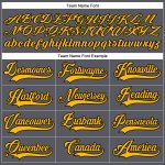 Custom Hockey Lace Neck Jersey with Personalized Name & Number in Steel Gray and Gold-Black Personalized Steel Gray Gold-Black
