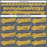 Custom Name and Number Baseball Jersey - Personalized Authentic Steel Gray and Gold-White Team Jersey Personalized Steel