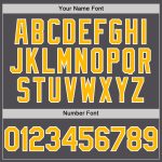 Customizable Steel Gray Baseball Jersey with Gold-White Lines, Team Name & Number - Authentic Design Personalized Steel Gray