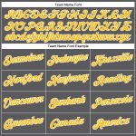 Custom Team Performance T-Shirt with Name and Number in Steel Gray Gold-White Personalized Steel Gray Gold-White Performance