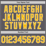 Custom Name Number Golf Polo Shirt - Personalized Steel Gray Gold-White Performance Personalized Steel Gray Gold-White Performance