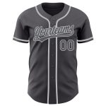 Custom Name and Number Personalized Steel Gray Authentic Baseball Jersey Personalized Steel Gray Gray Authentic Baseball