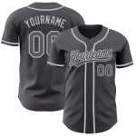 Custom Name and Number Personalized Steel Gray Authentic Baseball Jersey Personalized Steel Gray Gray Authentic Baseball