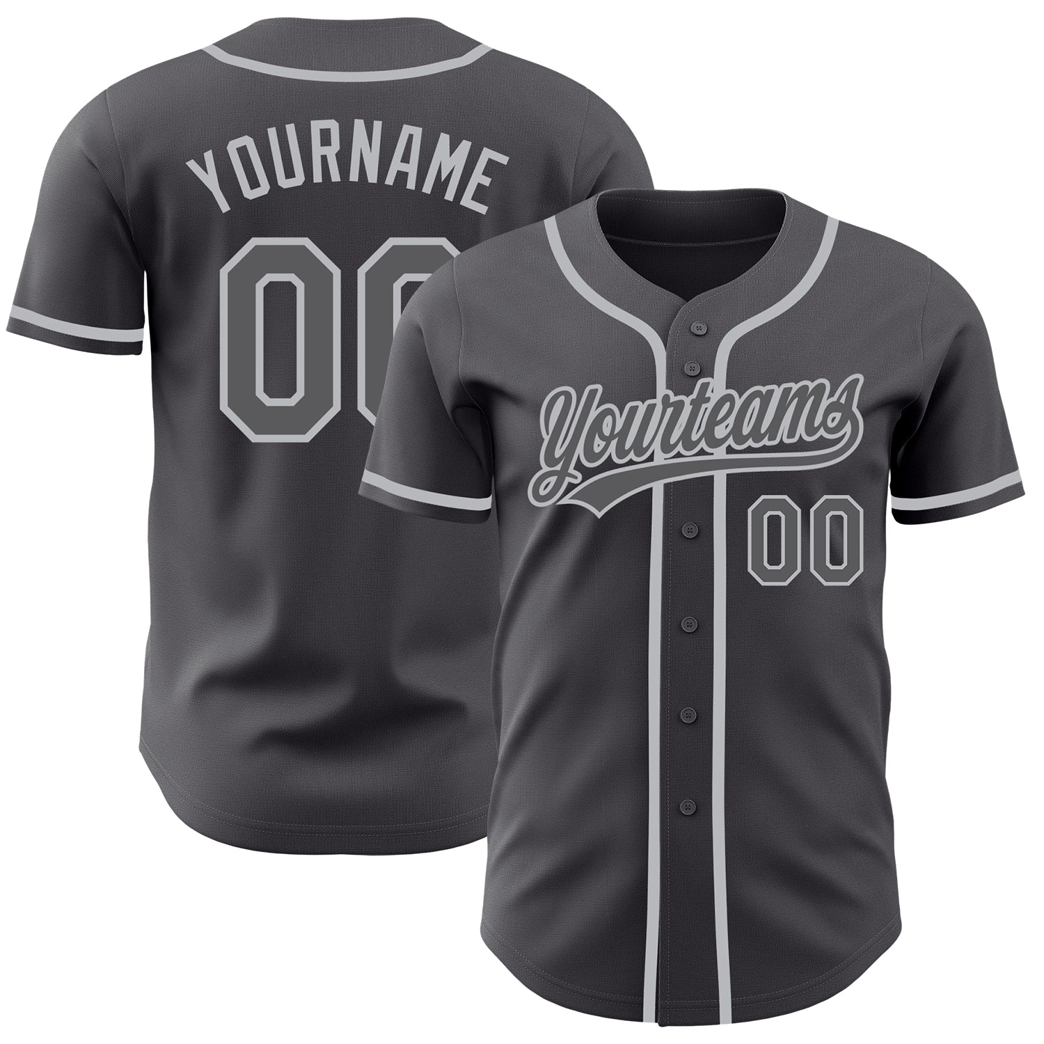 Custom Name and Number Personalized Steel Gray Authentic Baseball Jersey Personalized Steel Gray Gray Authentic Baseball