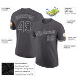Custom Team Name and Number Steel Gray Performance T-Shirt for Men and Women Personalized Steel Gray Gray Performance T-Shirt