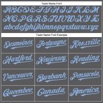 Custom Name and Number Baseball Jersey in Steel Gray Light Blue - Personalized Authentic Team Apparel Personalized Steel