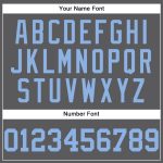 Custom Name and Number Baseball Jersey in Steel Gray Light Blue - Personalized Authentic Team Apparel Personalized Steel