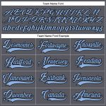 Custom Name Number Hockey Jersey Steel Gray Light Blue Black Lace Neck Team Personalized Personalized Steel Gray Light Blue-Black
