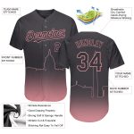 Custom Washington City Edition Baseball Jersey - Authentic Steel Gray Medium Pink 3D Fade with Personalized Name & Number