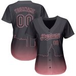 Custom Washington City Edition Baseball Jersey - Authentic Steel Gray Medium Pink 3D Fade with Personalized Name & Number
