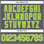 Custom Personalized Baseball Jersey - Steel Gray with Neon Green & White, Custom Name & Number Personalized Steel Gray Neon