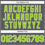 Custom Name and Number Performance T-Shirt in Steel Gray with Neon Green-White Details - Perfect for Teams Personalized Steel