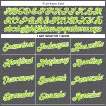 Custom Name and Number Performance T-Shirt in Steel Gray with Neon Green-White Details - Perfect for Teams Personalized Steel