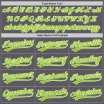 Custom Team Performance Golf Polo Shirt in Steel Gray and Neon Green-White with Name and Number Personalized Steel Gray Neon