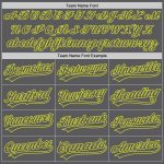Custom Name and Number Authentic Baseball Jersey - Personalized Steel Gray and Neon Yellow Team Jersey Personalized Steel