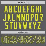 Custom Name and Number Authentic Baseball Jersey - Personalized Steel Gray and Neon Yellow Team Jersey Personalized Steel
