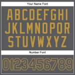 Custom Name and Number Authentic Baseball Jersey - Personalized Steel Gray and Old Gold Team Apparel Personalized Steel Gray