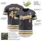 Custom Name Number Baseball Jersey - Steel Gray Old Gold White Line Authentic Team Jersey Personalized Steel Gray Old Gold-White