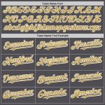 Custom Name Number Baseball Jersey - Steel Gray Old Gold White Line Authentic Team Jersey Personalized Steel Gray Old Gold-White