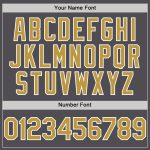 Custom Name Number Baseball Jersey - Steel Gray Old Gold White Line Authentic Team Jersey Personalized Steel Gray Old Gold-White