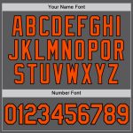 Custom Name and Number Baseball Jersey - Personalized Steel Gray Orange-Black Authentic Team Apparel Personalized Steel Gray
